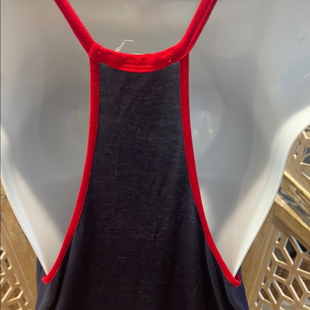 Navy Star Print Women's Tank Top - Picture 7 of 8